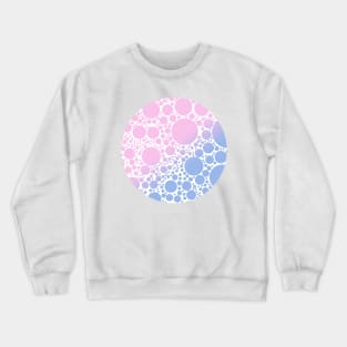 Light Pastel Pink and Pale Sapphire Blue Bubbles Crewneck Sweatshirt